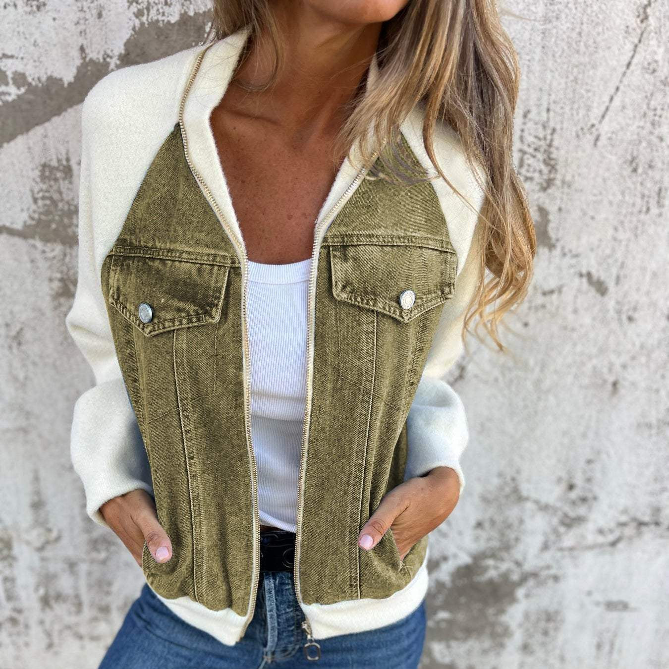 Damen - Trendige Jacke - Denim - Klassischer Stil - Vielseitig für jede Garderobe - Ideal für jeden Anlass