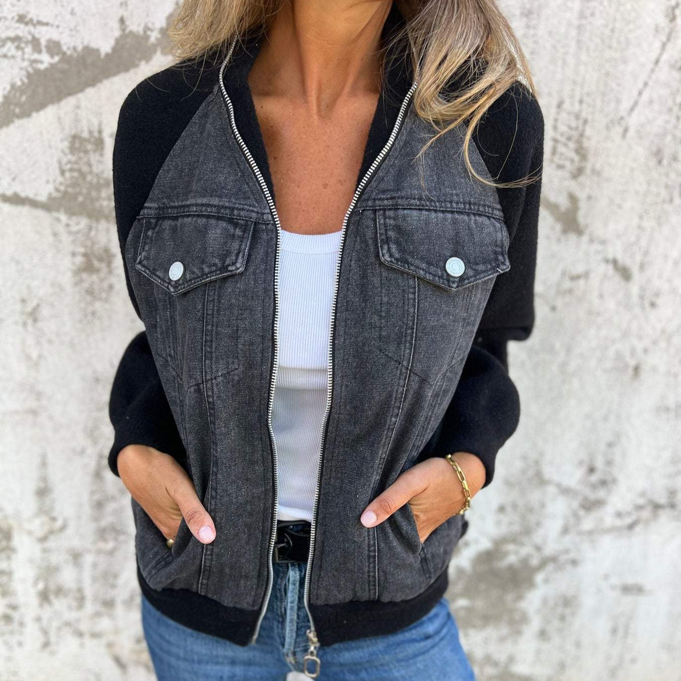 Damen - Trendige Jacke - Denim - Klassischer Stil - Vielseitig für jede Garderobe - Ideal für jeden Anlass