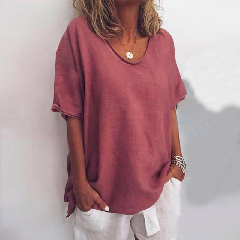 Damen - Lockere Bluse - Weicher Stoff - Bequemer Alltags Stil für jeden Anlass