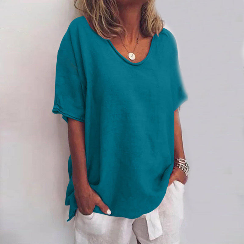 Damen - Lockere Bluse - Weicher Stoff - Bequemer Alltags Stil für jeden Anlass