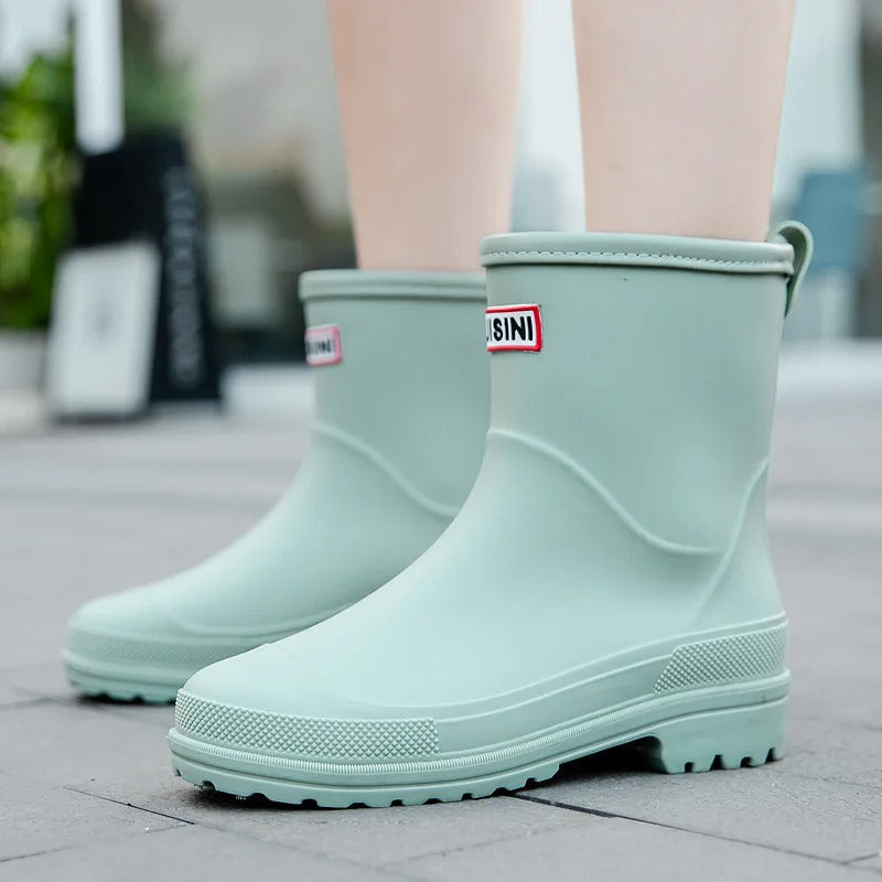 Frauen - Wasserdichte Regenstiefel - Rutschfeste Sohle - Mid-Calf für ultimativen Komfort bei jedem Wetter