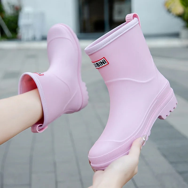 Frauen - Wasserdichte Regenstiefel - Rutschfeste Sohle - Mid-Calf für ultimativen Komfort bei jedem Wetter