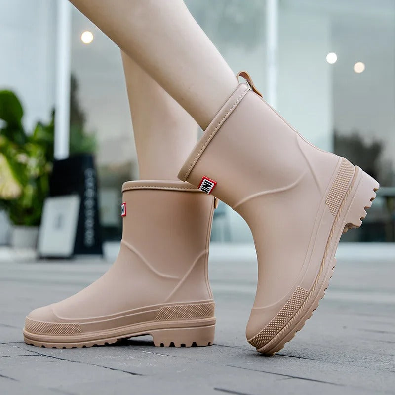 Frauen - Wasserdichte Regenstiefel - Rutschfeste Sohle - Mid-Calf für ultimativen Komfort bei jedem Wetter