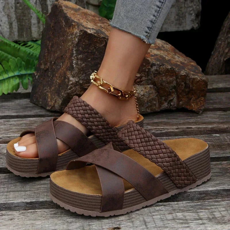 Damen - Bequeme Sandalen - Atmungsaktive Stoff - Stylische, stützende Schuhe für ultimativen Komfort den ganzen Tag