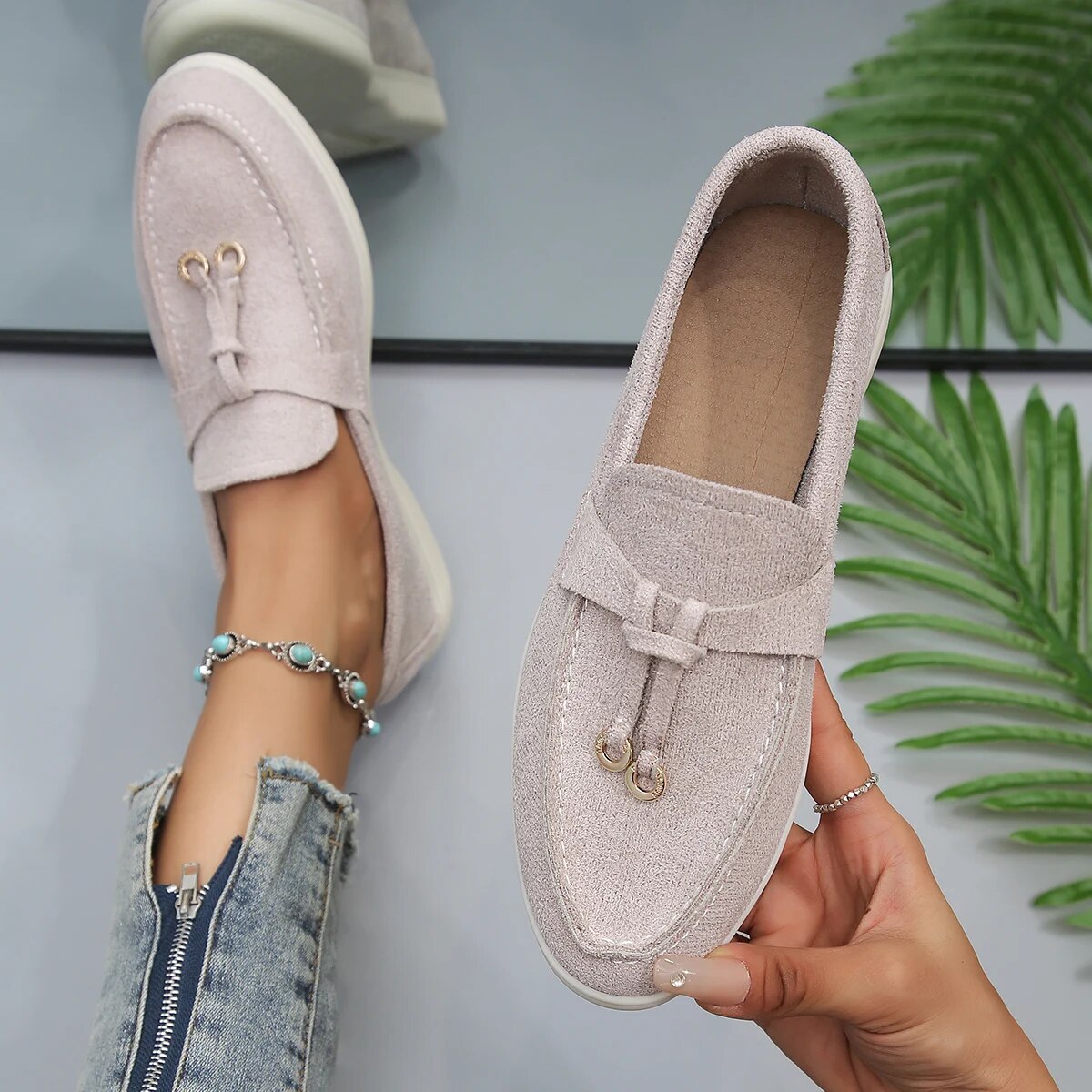 Damen - Elegante Loafers - Strapazierfähigen Materialien - Modisches Design für Komfort - Stilvoll und unterstützend