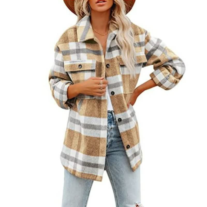 Damen - Karierte Bluse - Baumwollmischung - Bequemes und stilvolles Oberteil für jeden Anlass