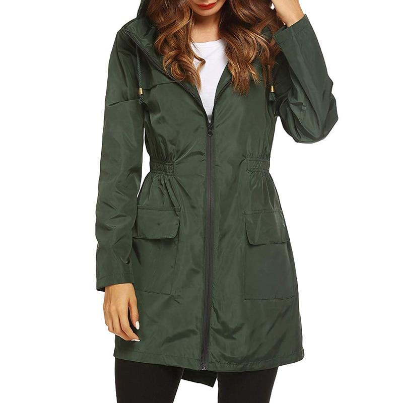 Damen - Windbreaker Jacke mit Kapuze - Wasserdichtes Material - Ideale Schutzbekleidung für Regen