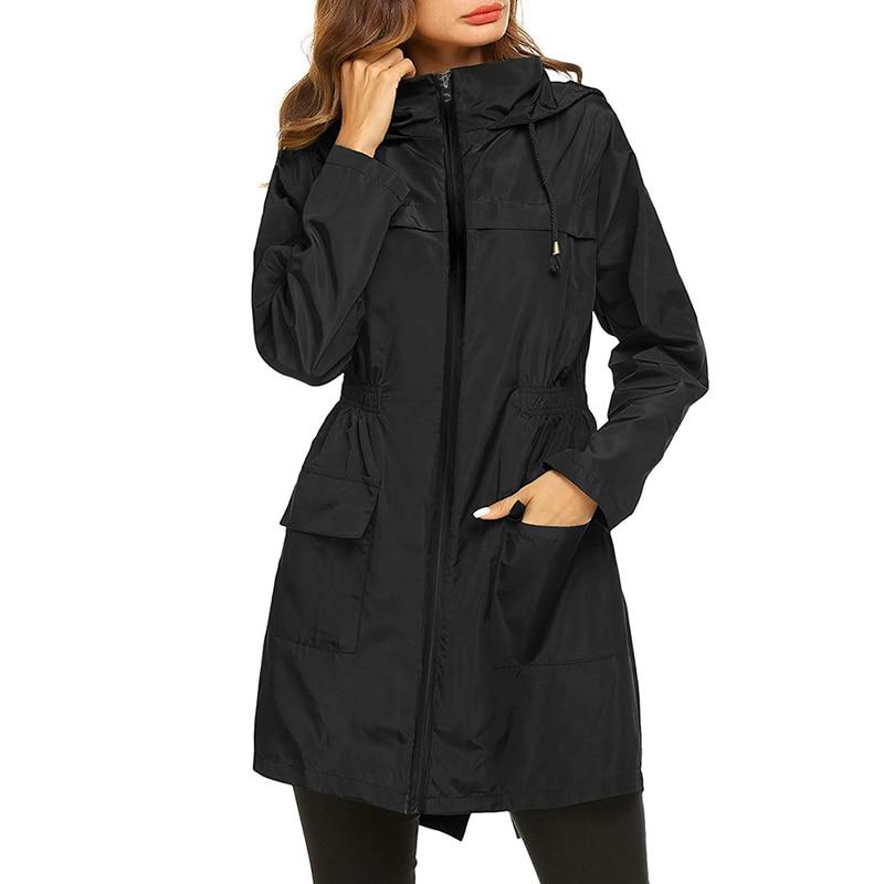 Damen - Windbreaker Jacke mit Kapuze - Wasserdichtes Material - Ideale Schutzbekleidung für Regen