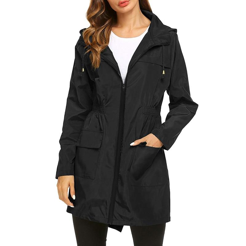 Damen - Windbreaker Jacke mit Kapuze - Wasserdichtes Material - Ideale Schutzbekleidung für Regen