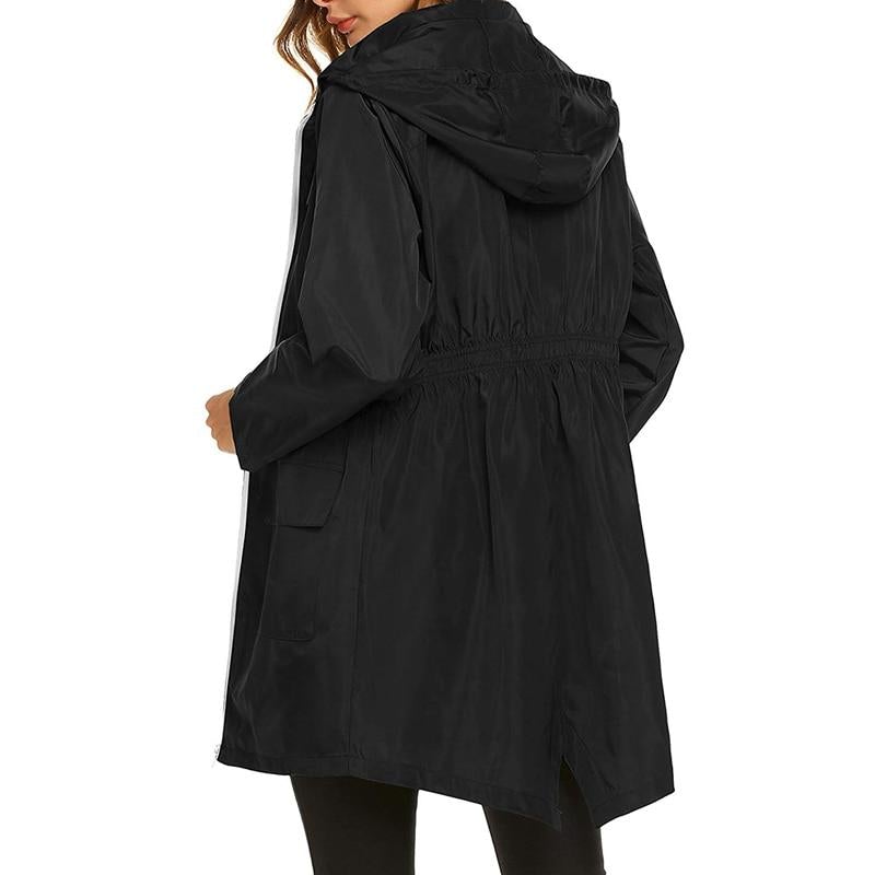 Damen - Windbreaker Jacke mit Kapuze - Wasserdichtes Material - Ideale Schutzbekleidung für Regen
