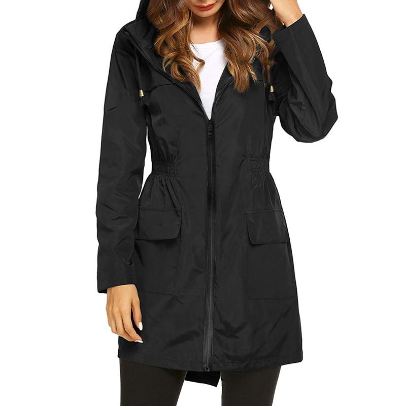 Damen - Windbreaker Jacke mit Kapuze - Wasserdichtes Material - Ideale Schutzbekleidung für Regen