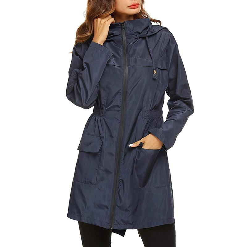Damen - Windbreaker Jacke mit Kapuze - Wasserdichtes Material - Ideale Schutzbekleidung für Regen