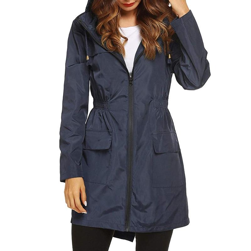Damen - Windbreaker Jacke mit Kapuze - Wasserdichtes Material - Ideale Schutzbekleidung für Regen