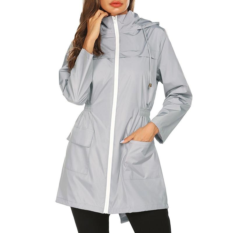 Damen - Windbreaker Jacke mit Kapuze - Wasserdichtes Material - Ideale Schutzbekleidung für Regen