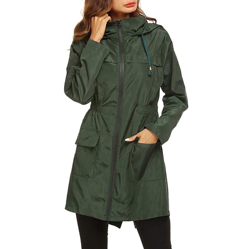 Damen - Windbreaker Jacke mit Kapuze - Wasserdichtes Material - Ideale Schutzbekleidung für Regen