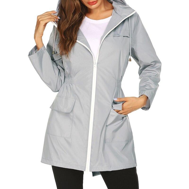 Damen - Windbreaker Jacke mit Kapuze - Wasserdichtes Material - Ideale Schutzbekleidung für Regen