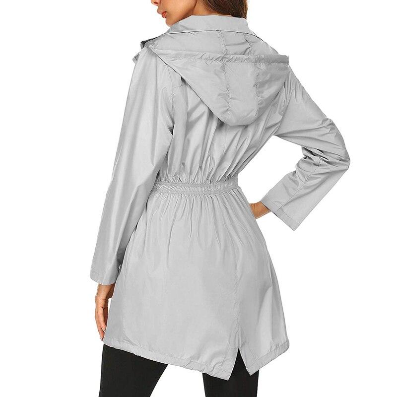 Damen - Windbreaker Jacke mit Kapuze - Wasserdichtes Material - Ideale Schutzbekleidung für Regen