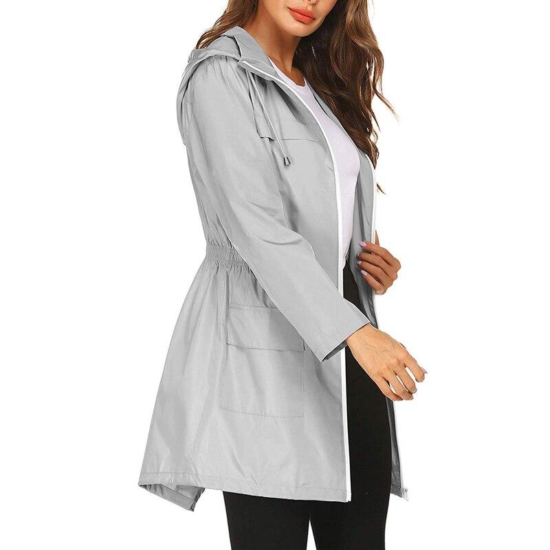 Damen - Windbreaker Jacke mit Kapuze - Wasserdichtes Material - Ideale Schutzbekleidung für Regen