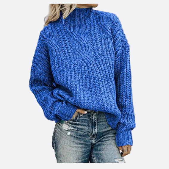 Damen - Winterpullover - Zopfmuster - Gemütlicher Stil für warme Tage