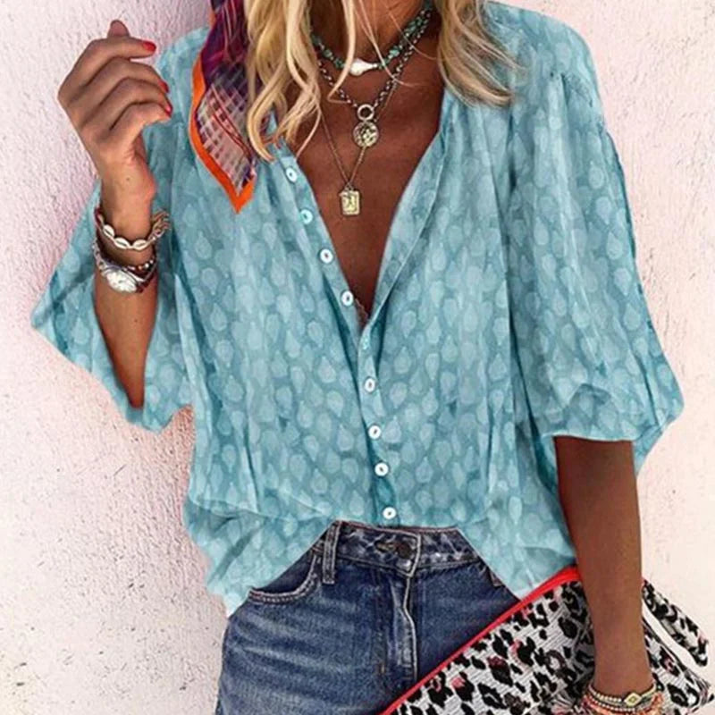 Damen - Leichte Sommerbluse - Atmungsaktivem Material - Modisches Design für den perfekten Sommerlook