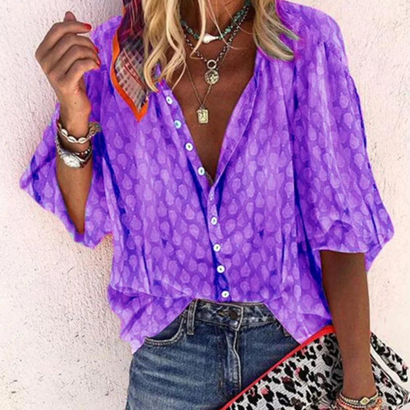 Damen - Leichte Sommerbluse - Atmungsaktivem Material - Modisches Design für den perfekten Sommerlook