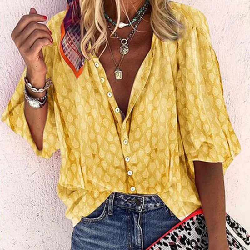 Damen - Leichte Sommerbluse - Atmungsaktivem Material - Modisches Design für den perfekten Sommerlook