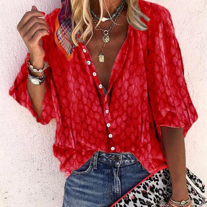Damen - Leichte Sommerbluse - Atmungsaktivem Material - Modisches Design für den perfekten Sommerlook