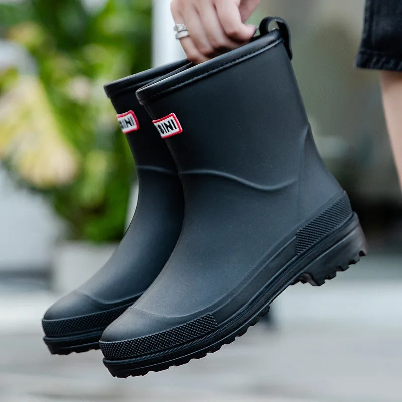 Frauen - Wasserdichte Regenstiefel - Rutschfeste Sohle - Mid-Calf für ultimativen Komfort bei jedem Wetter