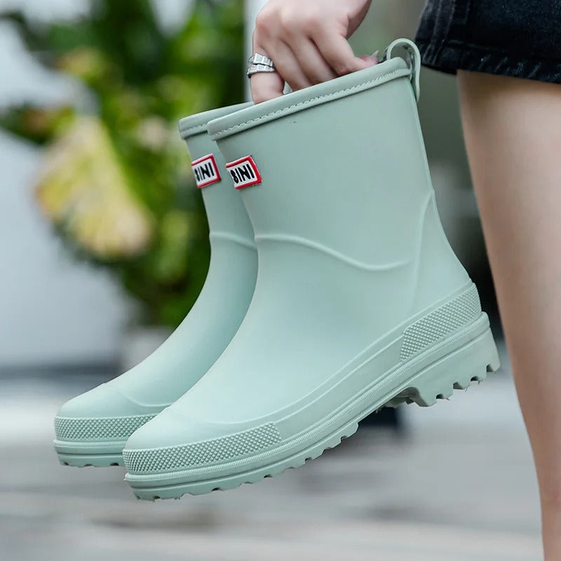 Frauen - Wasserdichte Regenstiefel - Rutschfeste Sohle - Mid-Calf für ultimativen Komfort bei jedem Wetter