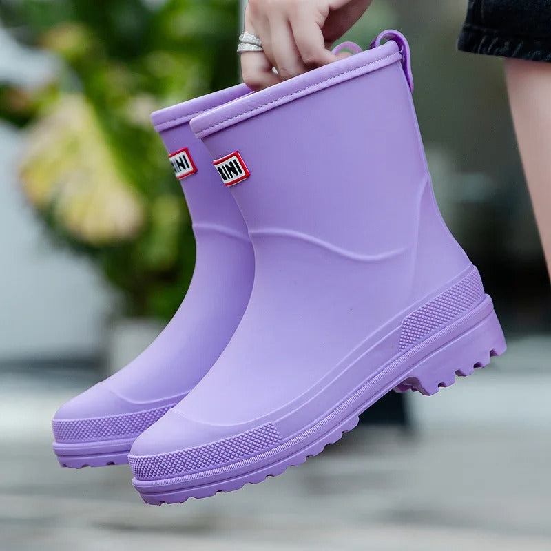Frauen - Wasserdichte Regenstiefel - Rutschfeste Sohle - Mid-Calf für ultimativen Komfort bei jedem Wetter