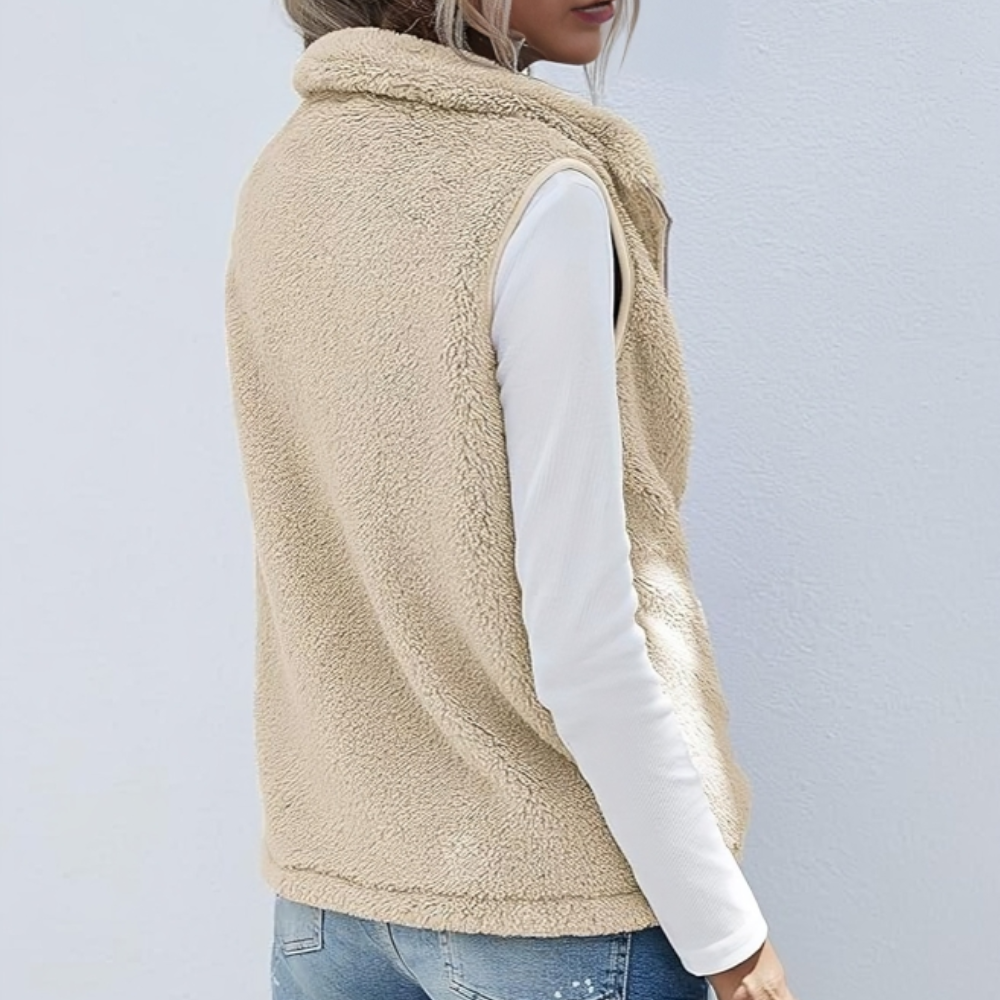 Damen - Kuschelige Zip-Weste - Weichem Material - Stilvoller Komfort für jeden Anlass