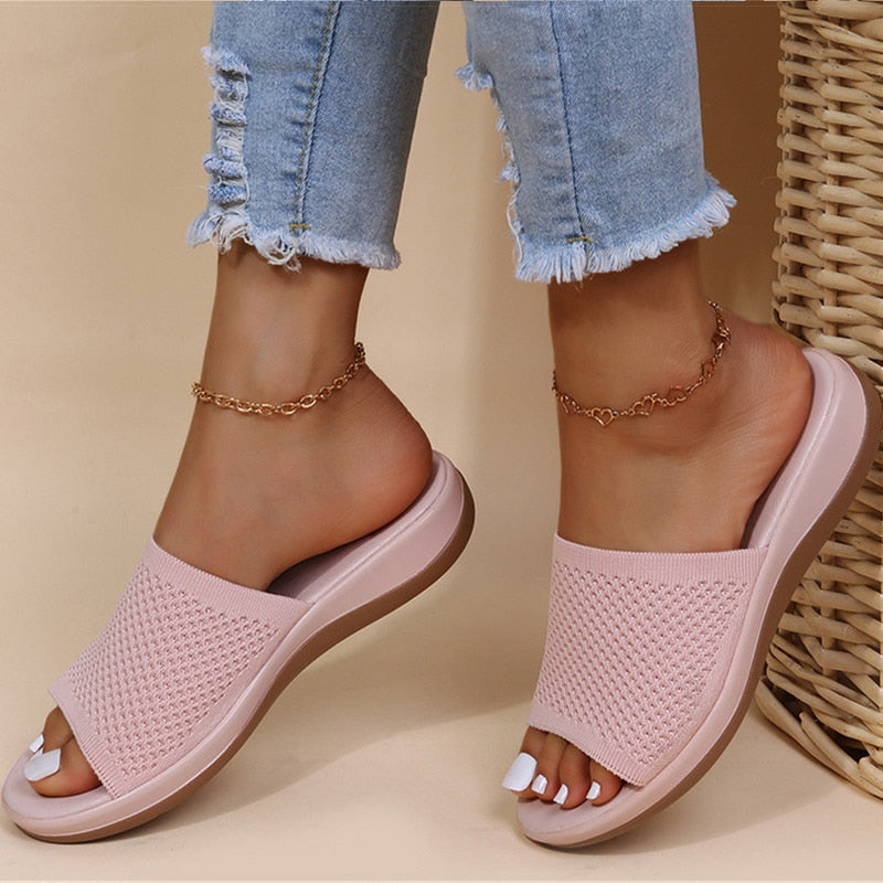 Damen - Sommer Sliders - Atmungsaktive Leichte Material - Slip-Ons für Komfort und Stil