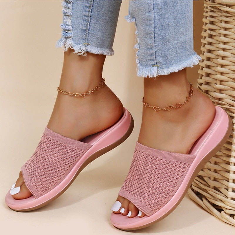 Damen - Sommer Sliders - Atmungsaktive Leichte Material - Slip-Ons für Komfort und Stil