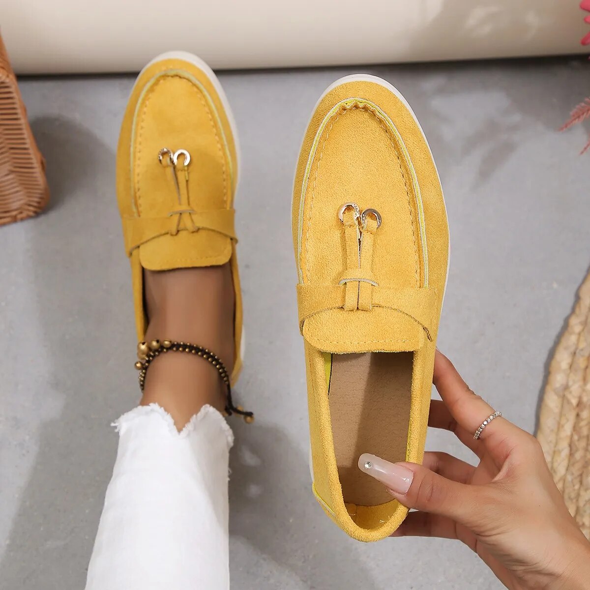 Damen - Elegante Loafers - Strapazierfähigen Materialien - Modisches Design für Komfort - Stilvoll und unterstützend